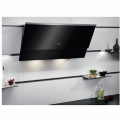 Aeg DVB5860B - Cappa Verticale a Parete, 80 cm, Classe Energetica A, Vetro Nero