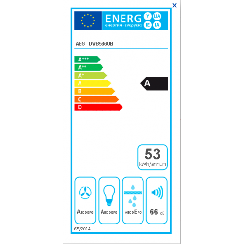 Aeg DVB5860B - Cappa Verticale a Parete, 80 cm,...