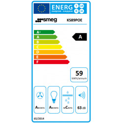 Smeg KS89POE - Cappa Aspirante a Parete, Panna, 90 cm, 820 m³/h, A