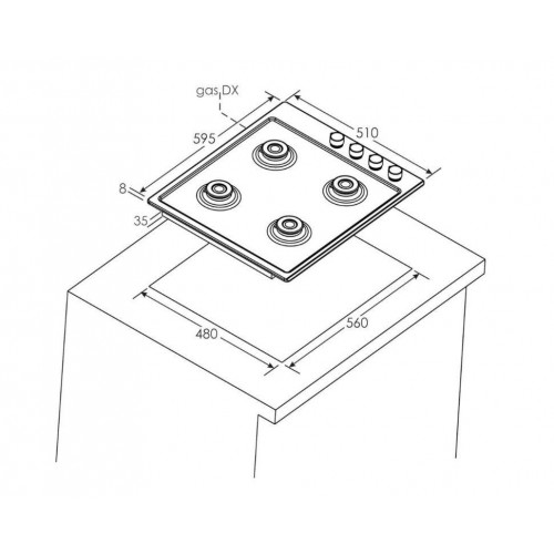 Candy CHW6LWW - Piano Cottura a Gas, 60 cm, 4...