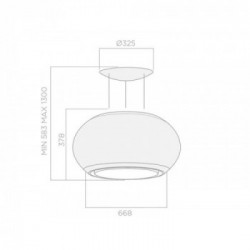 Elica INTERSTELLAR IXWH/F/65 - Cappa Filtrante Sospesa, Vetro, 65 cm, PRF0151808, A