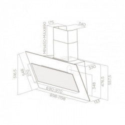 Elica VERTIGO BL/F/120 - Cappa Filtrante a Parete, Vetro Nero, 120 cm, PRF0079555, C
