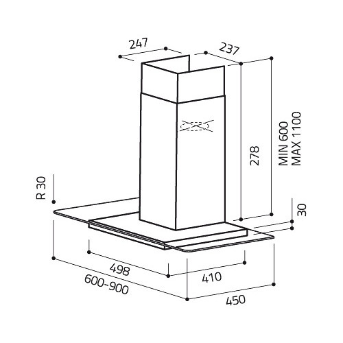 Elica FLAT GLASS IX/A/60 - Cappa Aspirante a...