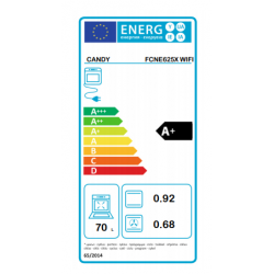 Candy FCNE625X WIFI - Forno Elettrico da Incasso, 70 Litri, Acciaio Inossidabile, Classe A+