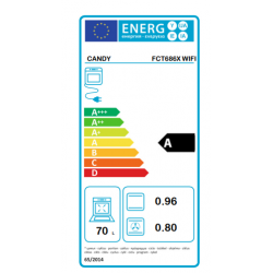 Candy FCT686X WIFI - Forno Elettrico da Incasso, 70 Litri, Inox, Classe A