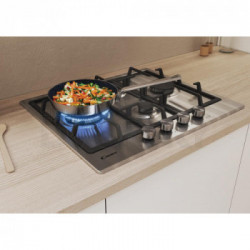 Candy CHG6D4WPX - Piano Cottura a Gas, 4 Fuochi, 60 cm, Inox