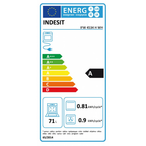 Indesit IFW 4534 H WH - Forno da Incasso, 71...