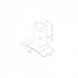 Elica REEF IX/A/90 - Cappa Aspirante a Parete, Acciaio Inossidabile, Trasparente, 600 m³/h, PRF0150288, A