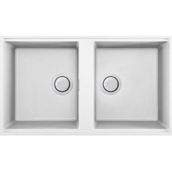 Elleci LKB45096BSO - Lavello best 450, 84x49, 2V, white sottotop