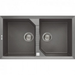 Elleci LMT45073 - Lavello tekno 450, 86X50, 2V, titanium