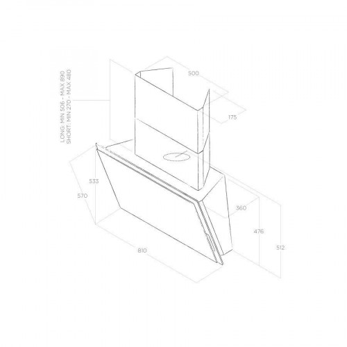 Elica ELLE BL/F/80 - Cappa Filtrante a Parete,...