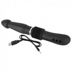 You2Toys - Vibratore Anale Push it with a Thrust Function, Black, Ricaricabile