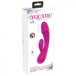 XouXou - Vibratore con Stimolazione del Clitoride Super Soft Silicone Rabbit Violet, Pieghevole, Ricaricabile