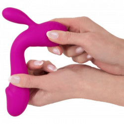 XouXou - Vibratore con Stimolazione del Clitoride Super Soft Silicone Rabbit Violet, Pieghevole, Ricaricabile