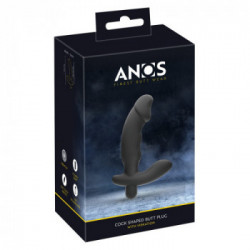 Anos - Vibratore Anale Punto P, Nero, Silicone, Ergonomico