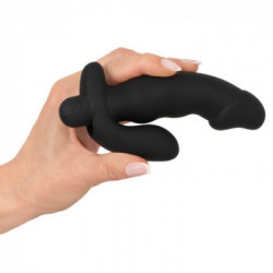 Anos - Vibratore Anale Punto P, Nero, Silicone, Ergonomico