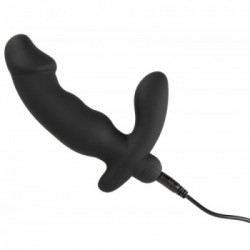 Anos - Vibratore Anale Punto P, Nero, Silicone, Ergonomico