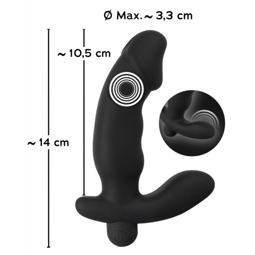 Anos - Vibratore Anale Punto P, Nero, Silicone,...