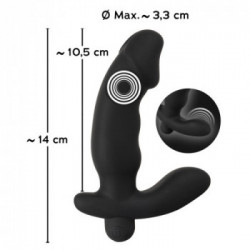 Anos - Vibratore Anale Punto P, Nero, Silicone, Ergonomico