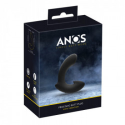 Anos - Vibratore Anale Punto P, Nero, Ergonomico, Silicone, Ricaricabile