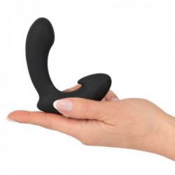 Anos - Vibratore Anale Punto P, Nero, Ergonomico, Silicone, Ricaricabile