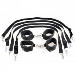 Fetish Fantasy Series Cuff & Tether Set - Set Bondage, Polsiere + Cavigliere, Colore Nero