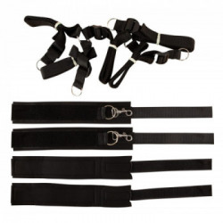 Fetish Fantasy Series Bed Bindings Restraint Kit - Set Bondage, Polsiere + Cavigliere, Colore Nero