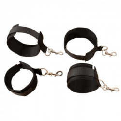 Fetish Fantasy Series Bed Bindings Restraint Kit - Set Bondage, Polsiere + Cavigliere, Colore Nero