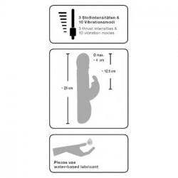 Sweet Smile Sweet Smile Push Vibrator - Vibratore Rabbit Punto G, 10 MOD di Vibrazione, Richiede Batterie