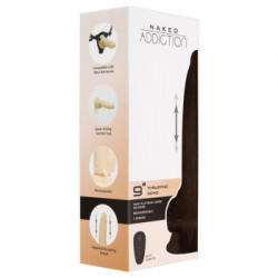 Naked Addiction 9 Thrusting Dong Vanilla - Vibratore Realistico, Telecomando, Funzione Shock, Ricaricabile