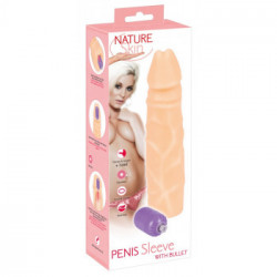 Nature Skin Penis Sleeve - Guaina Fallica per Estensione del Pene, Vibrazione, Richiede Batterie