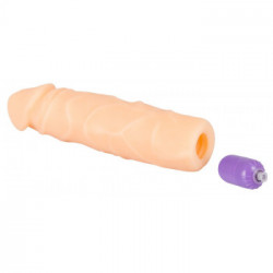 Nature Skin Penis Sleeve - Guaina Fallica per Estensione del Pene, Vibrazione, Richiede Batterie