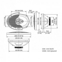 Kenwood KFC-S6976EX altoparlante auto 3-vie 500 W Ovale 2 pezzo(i)