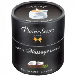 Plaisir Secrets - Candela per Massaggi, 80 ML, Profumo di Cocco Esotico , Vaso Decorativo Ceramica