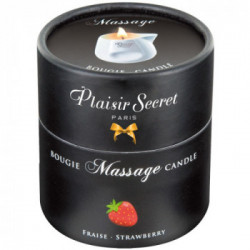 Plaisir Secrets - Candela per Massaggi, 80 ML, Fragranza Fruttata di Fragola, Vaso Decorativo in Ceramica