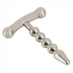 Penisplug - Plug per il Pene, Intensivo, Acciaio Inox, Punta Stretta, 4 Palline, Lungo, 5,7 CM