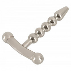Penisplug - Plug per il Pene, Intensivo, Acciaio Inox, Punta Stretta, 4 Palline, Lungo, 5,7 CM