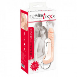 Realistixxx - Anello per il Pene con Dildo Realistico, Pene Aggiuntivo, Flessibile, Elastico, Lungo, 18 CM