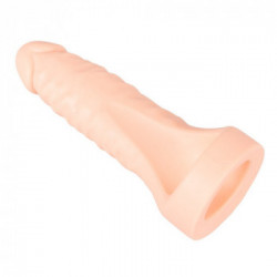 Realistixxx - Anello per il Pene con Dildo Realistico, Pene Aggiuntivo, Flessibile, Elastico, Lungo, 18 CM