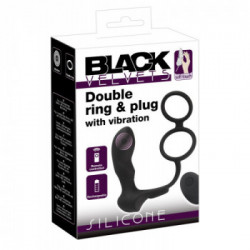 Black Velvets - Vibratore Anale Punto P con Anello per il Pene, Remote Control, Nero, Silicone, Ricaricabile