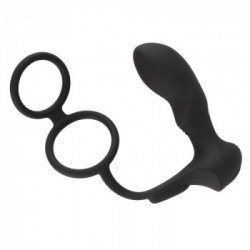 Black Velvets - Vibratore Anale Punto P con Anello per il Pene, Remote Control, Nero, Silicone, Ricaricabile