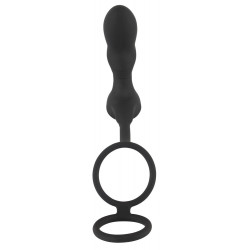 Black Velvets - Vibratore Anale Punto P con Anello per il Pene, Remote Control, Nero, Silicone, Ricaricabile