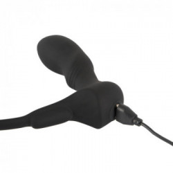 Black Velvets - Vibratore Anale Punto P con Anello per il Pene, Remote Control, Nero, Silicone, Ricaricabile