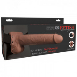 Fetish Fantasy Series Hollow 10 - Strap On con Pene Realistico, 10 MOD di Vibrazione, Ricaricabile