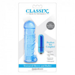 Classix - Guaina per il Pene con Vibrazione, Perfetto per Coppie, Azzurro, Batterie Incluse, Stimolante