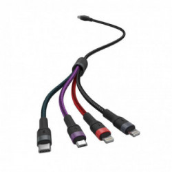 V-TAC Cavo USB di Ricarica 4in1 Tipo-C Micro-USB iPhone 2.4A 1,2mt