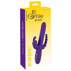 Sweet Smile Thrusting Pearl Triple - Vibratore con Stimolazione del Clitoride Purple, Rotante, Impermeabile, Ricaricabile