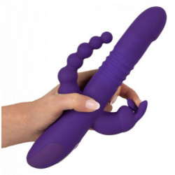 Sweet Smile Thrusting Pearl Triple - Vibratore con Stimolazione del Clitoride Purple, Rotante, Impermeabile, Ricaricabile