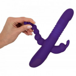 Sweet Smile Thrusting Pearl Triple - Vibratore con Stimolazione del Clitoride Purple, Rotante, Impermeabile, Ricaricabile