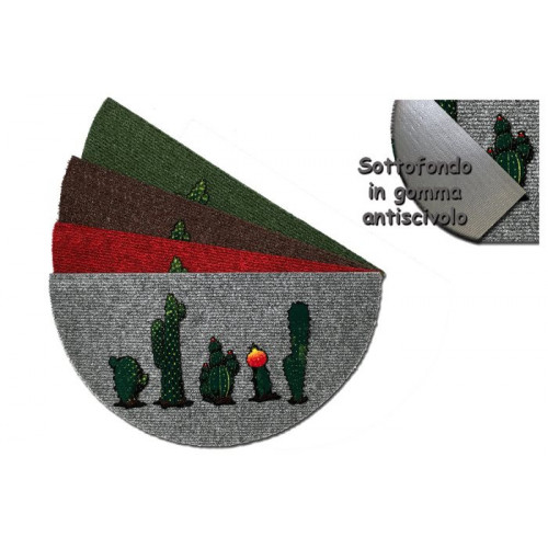 TAPPETO ZERBINO SMART FL.CACTUS 75X40 MEZZALUNA